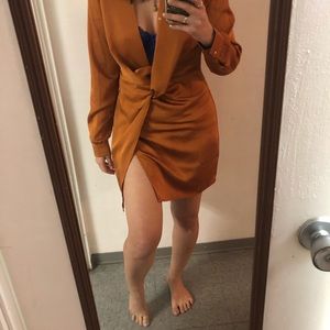 Rusty open front dress